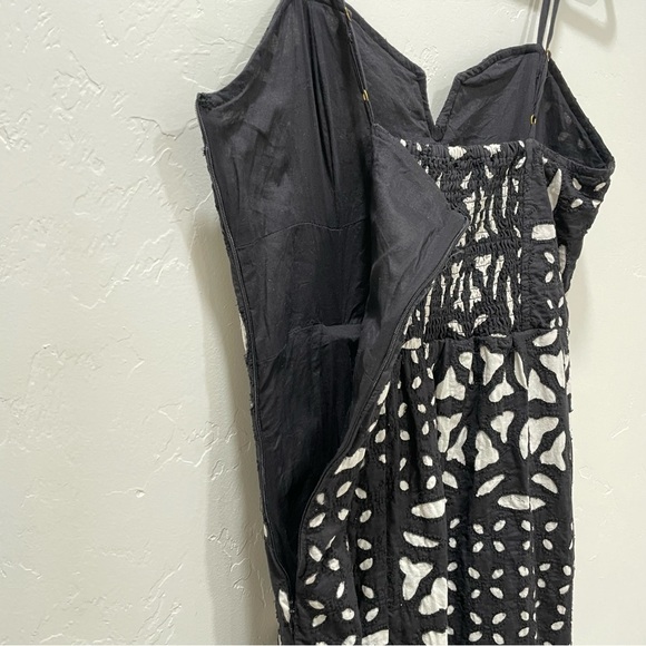 Saltwater Luxe Dottie Middi Dress High Slit Black White Sweetheart Women's Large - Picture 11 of 16